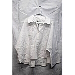 KBB by Kahlana Women's Long Sleeve The A-Line Shirt- White Large